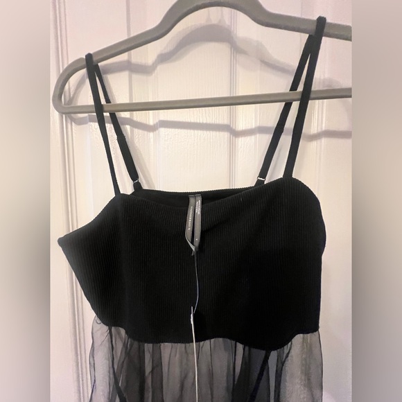 NWT Anthropologie Elegant Black Sheer Dress with Ruffles, Size Small - Picture 5 of 6